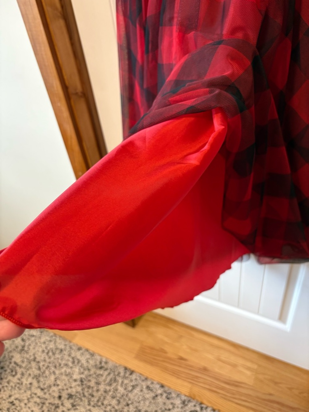 Imperial Red Tulle Plaid Skirt - Picture 7 of 7